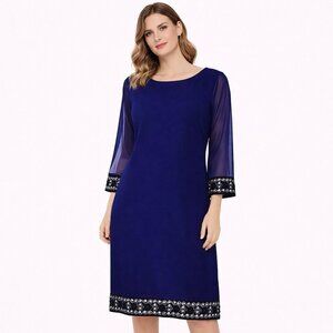 Tiana B. Evening shift dress Dark blue Size:4P